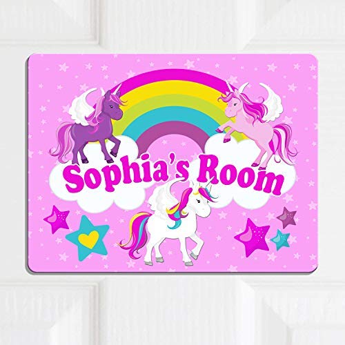 Cute Unicorn Girls Bedroom Door Sign Personalised