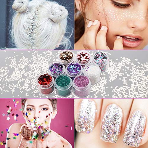 Unicorn Glitter Chunky Glitter Festival Cosmetic Glitter Body Glitter Sparkling Decoration Glitter for Hair and Nails