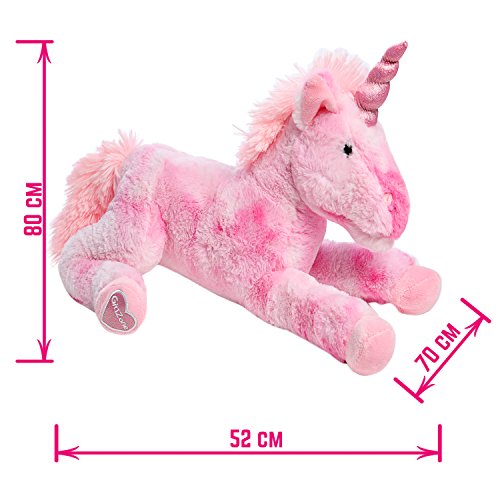 GirlZone | Stuffed Pink Plush Unicorn Teddy | Large 18 Inches | Unicorn Gift