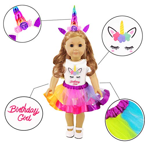 Colourful Rainbow Unicorn Dolls Outfit