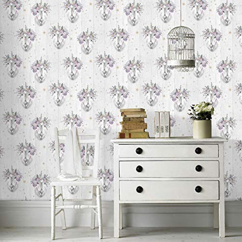 Fresco | Sparkle Unicorn Wallpaper | Living Rooms, Bedroom 