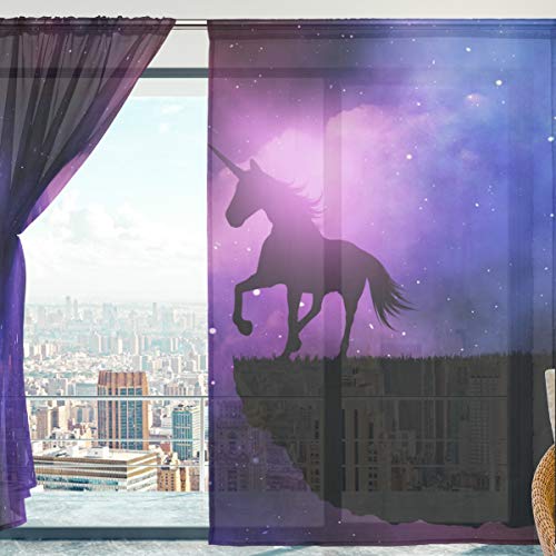 Unicorn Curtains Pink, Purple, Black Panels