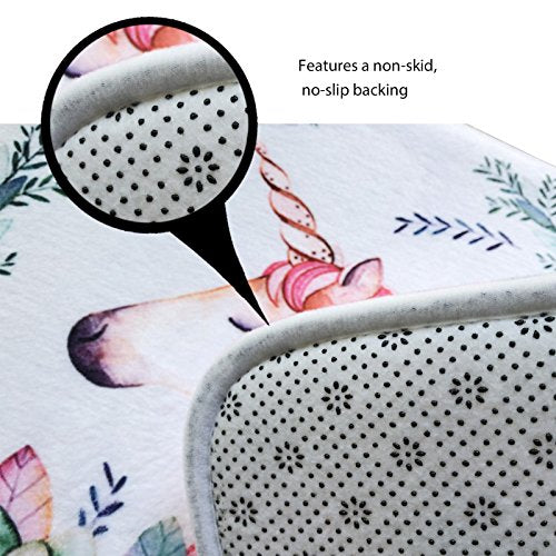 Colourful Flowers Unicorn Printed 16 Pieces Shower Curtain Set Bath Mat Set Set Bathroom Pedestal Rug + Lid Toilet Cover + Bath Mat + Shower Curtain + 12 hooks