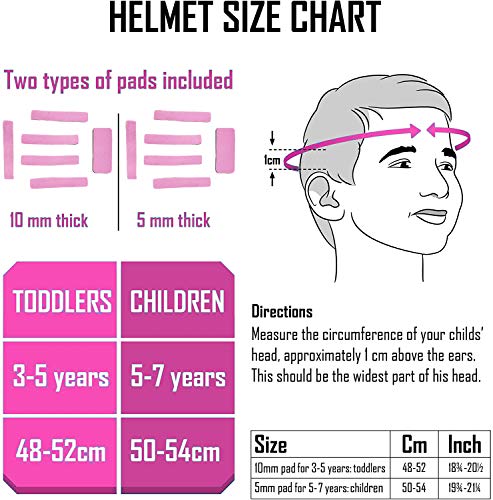 Unicorn Kids Bike Helmet | Lightweight Bicycle Helmets For Children | Age 3-7 (Pink white)