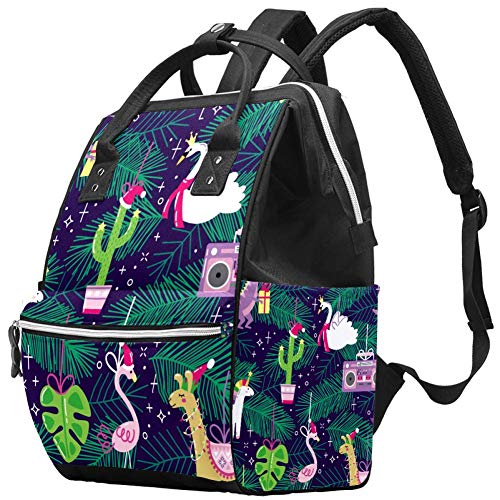 Baby Changing Bag Backpack | Swan Unicorn Leaves Design |  Waterproof