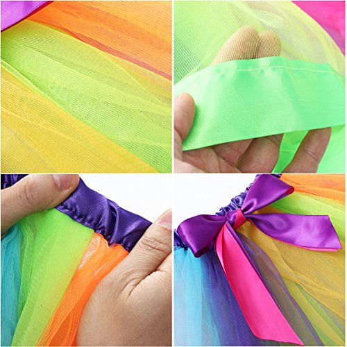 Tinksky Girls Rainbow Unicorn Skirt Fancy Dress Party