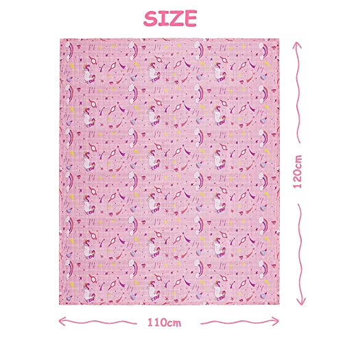 Pink Unicorn Muslin Blanket Swaddle 