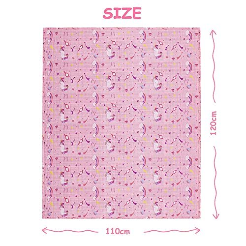Pink Unicorn Muslin Blanket Swaddle