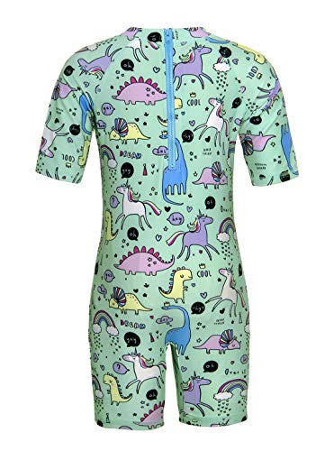 Girls Unicorn Swimming Costume Green