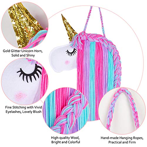 Rainbow Unicorn with Gold Horn Hair Clip Storage