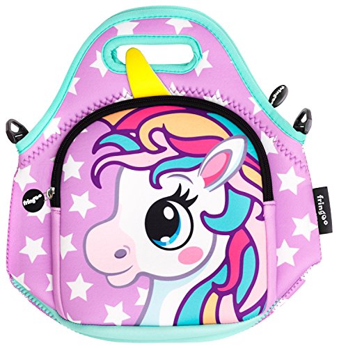 Unicorn Purple Stars FRINGOO® Kids Lunch Bag | Children Thermal Insulated Tote Bag