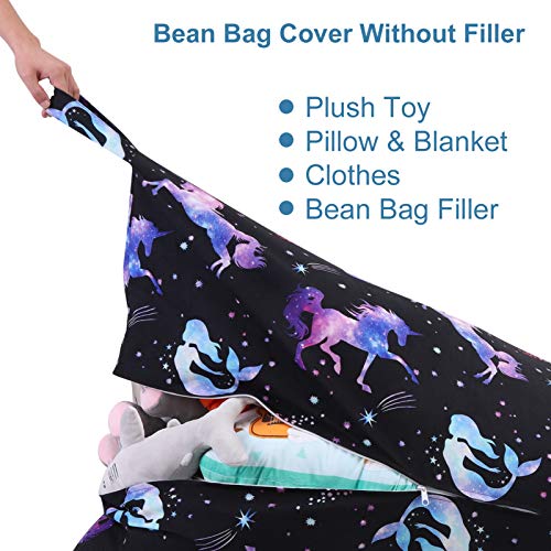 Unicorn Bean Bag Cover | Lounge Chair For Kids & Adults | Velvet Foldable Chair 