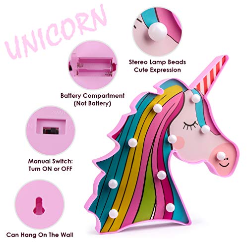 Colourful Unicorn Marquee Sign LED Lights- Decorative Mood Light (Rainbow Unicorn)