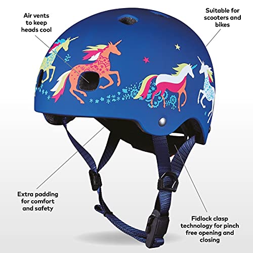 Blue Unicorn Kids Bike Helmet | Micro