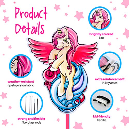 Huge Unicorn Kite For Children, Girls And Boys-100 x 92 cm