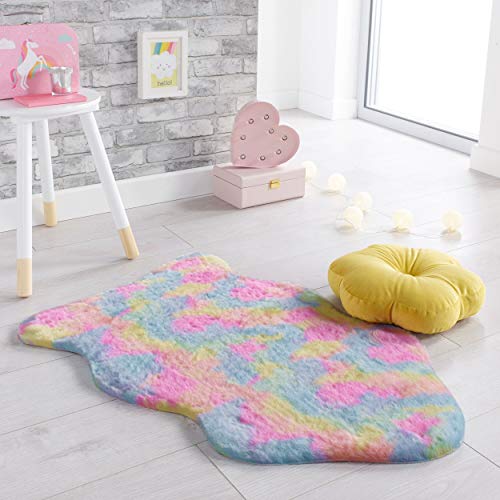 Cute Multicoloured Unicorn Inspired Shaggy Rug