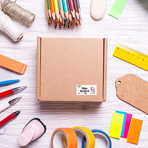 45 Pack Unicorn Design Name Stickers For School