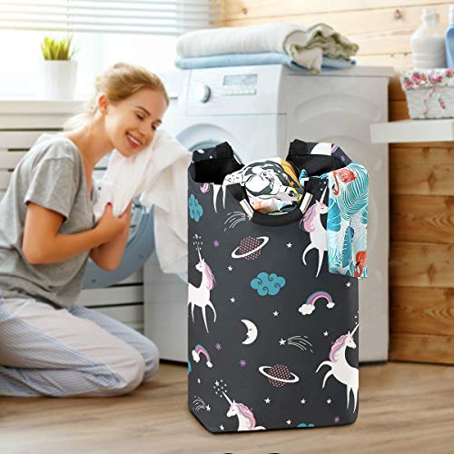 Unicorn Space Laundry Storage Basket Bin for Clothes Toys