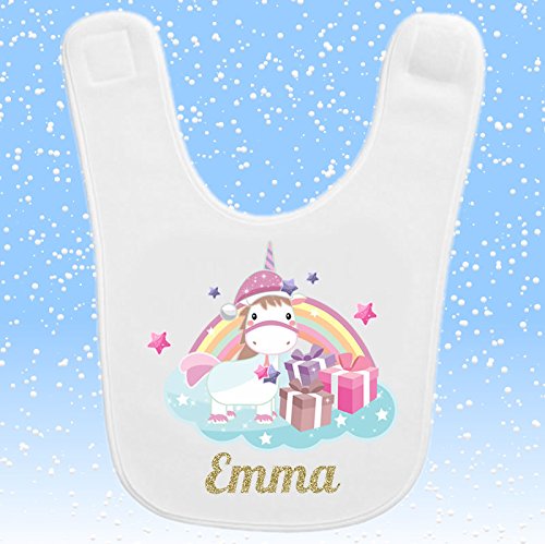 Personalised Unicorn Baby Dribble Bib