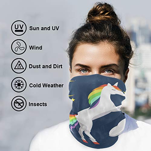 Unicorn Face Mask / Bandana Head Wear Balaclava - Navy Unicorn