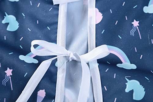 Unicorn & Rainbow Long Sleeved Bib Waterproof Bibs with Pocket | Baby and Toddler | 6 to 24 Months
