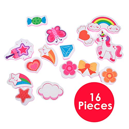 16 Pieces Unicorn Bath Stickers 