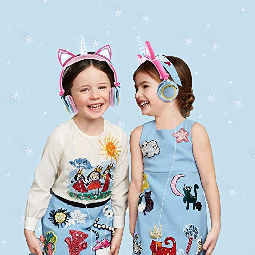 Girls Cute Unicorn Headphones Pink