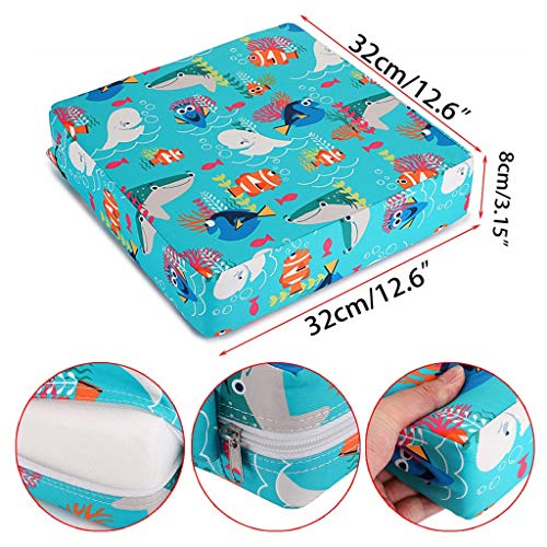 Unicorn Baby Booster Seat | Highchair Booster Cushion Mat with Straps (Dark Blue Pegasus)
