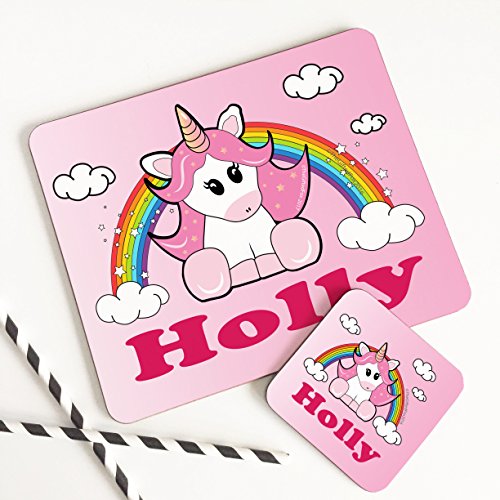 Personalised Unicorn Placemat And Coaster