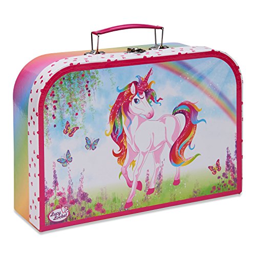 Lucy Locket Magical Unicorn Metal TEA SET & Carry Case Toy (14 Piece Pink Tea Set for Children)