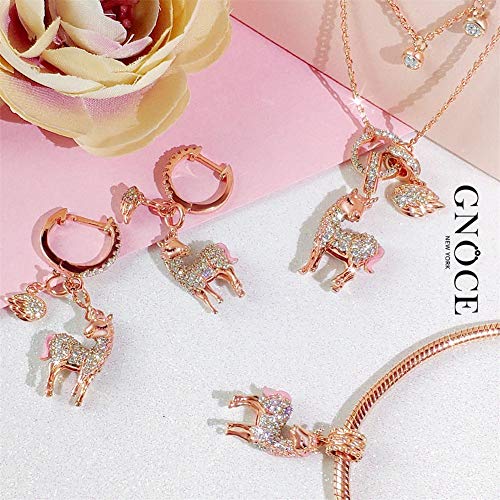 Gnoce Unicorn Rose Gold Charm For Charm Bracelet 