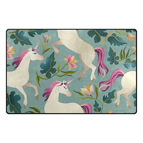 Mythical Unicorn Rug Turquoise Purple 79 x 51 cm