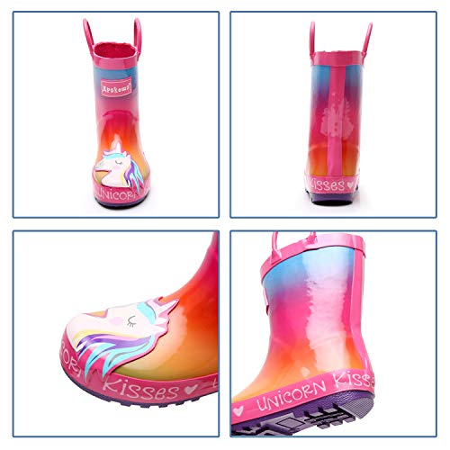 Multi Coloured Unicorn Wellington Boots Girls