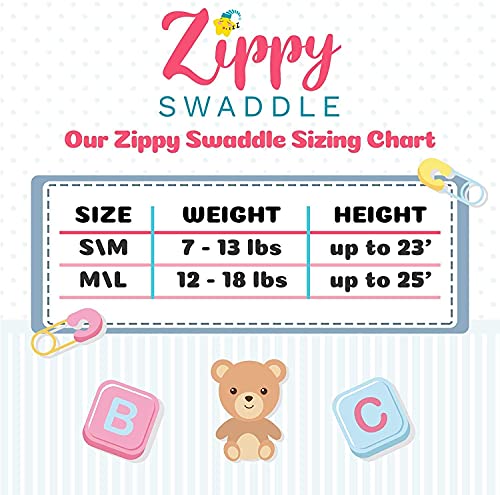 Sleeping Baby Zippy Swaddle | Swaddle Blanket Wrap With Zipper | 100% Cotton | Sleepy Unicorn | Medium/Large)