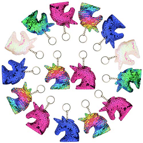 Unicorn Party Bag Fillers | Sequin Unicorn Key Rings