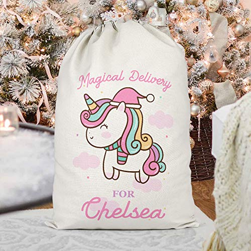 Christmas Sack Personalised Unicorn 