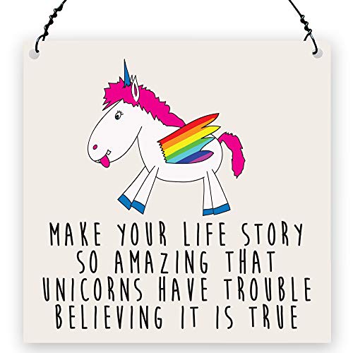 Small Unicorn Plaque " Make your Life Story So Amazing"