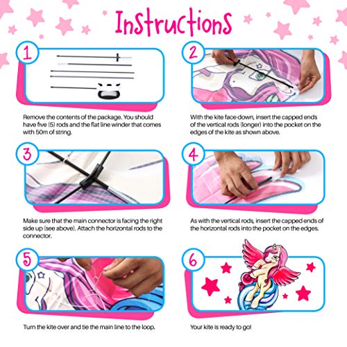 Huge Unicorn Kite For Children, Girls And Boys-100 x 92 cm