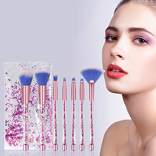 Glitter Make Up Brush  Set Pink & Blue