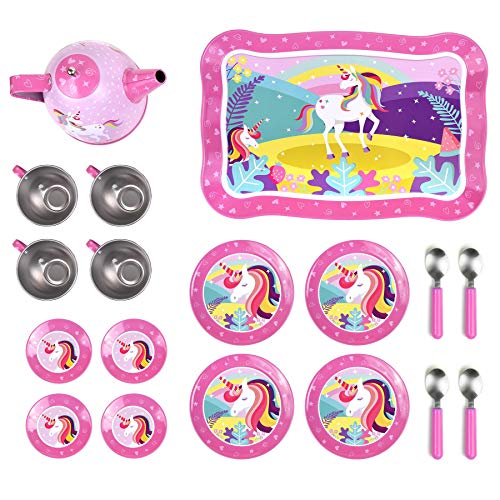 Kids Pink Unicorn Tea Set