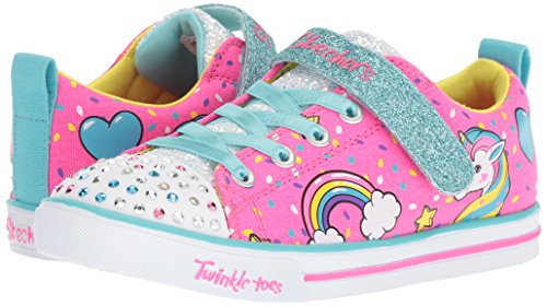 Twinkle Toes girls pink unicorn trainers glitter straps