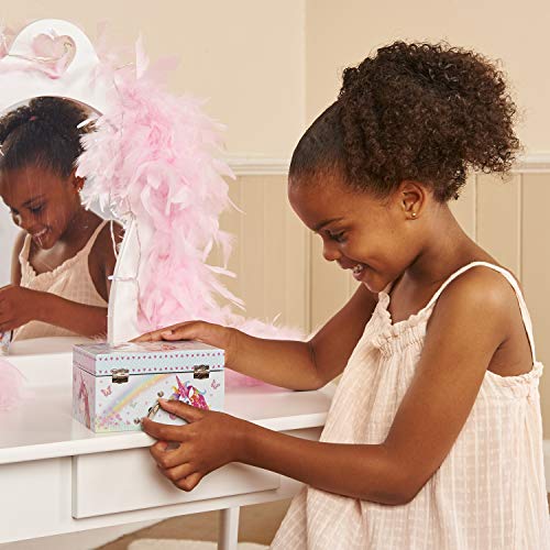 Lucy Locket - Unicorn Musical Jewellery Box for Children - Glittery Kids Musical Box with Twirling Unicorn- Turquoise, Purple