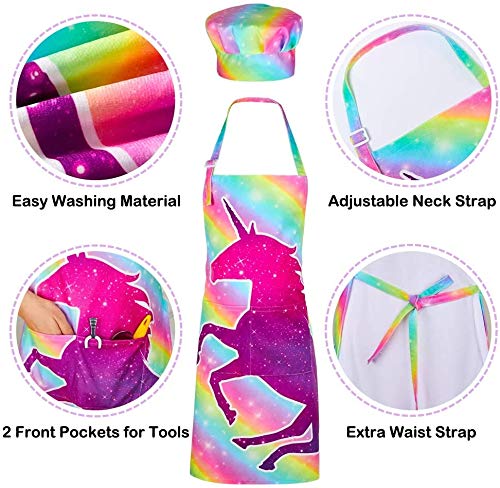 Cute Unicorn Rainbow Apron And Chefs Hat