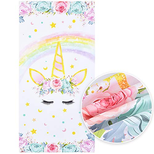 Floral Unicorn Beach Towel | 76 x 152cm | Microfiber