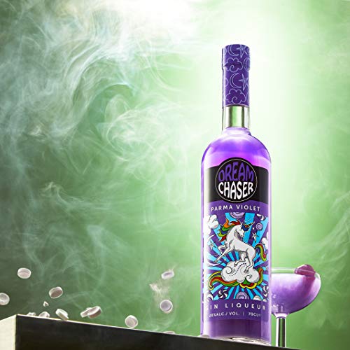 Parma Violet Gin Flavoured Liqueur - Glitter Shimmer Effect - Dreamchasers Magical Unicorn Gin Gift Set in Box - Great As a Sweet Mixer in Cocktails - 20% ABV - 70cl