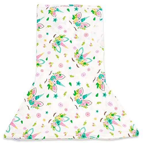 Floral Unicorn Swaddle Blanket With Zip 