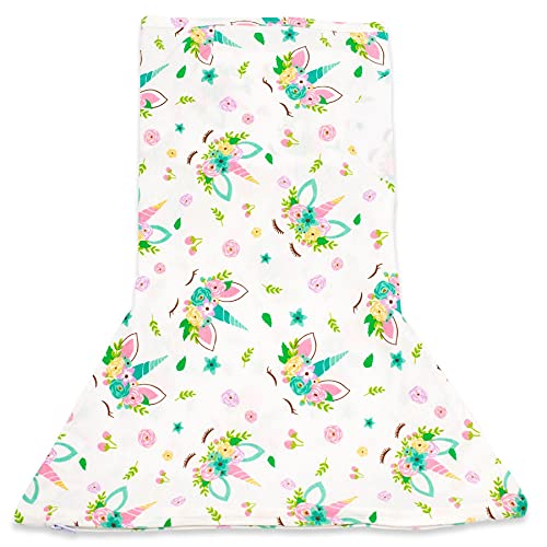 Floral Unicorn Swaddle Blanket With Zip