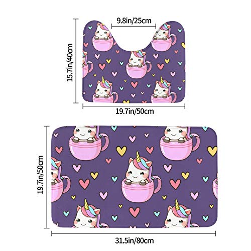 Purple Unicorn Design Bathroom Mat