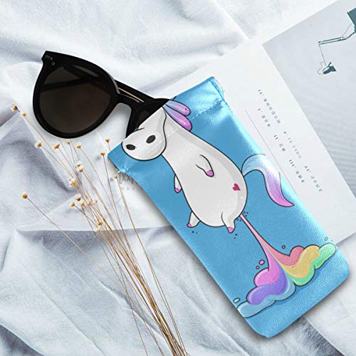 Funny Unicorn Rainbow Sunglasses Case blue
