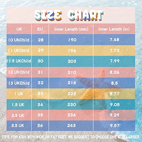 Girls Boys Comfortable Sandals Big Kids Summer Shoes for Beach Pool with Adjustable Strap Pink Unicorn UK3.5